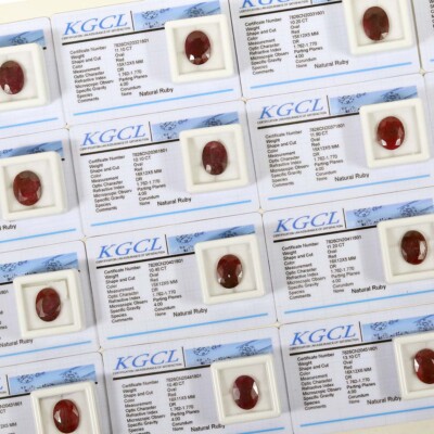 16 Pcs Natural Ruby Red Oval Cut Certified Ring Size Madagascar Gemstones~175+Ct