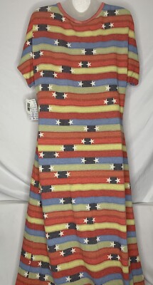 Lularoe Maria Maxi Dress Stars Multicolor Womens Size Large NWT | eBay