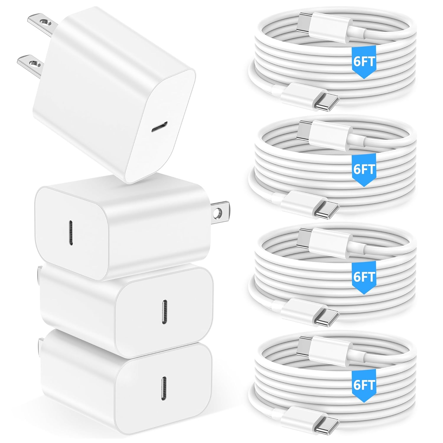 Iphone 15 16 Charger,Ipad Charger 4Pack 6FT USB C to C Charging Cable Cord with