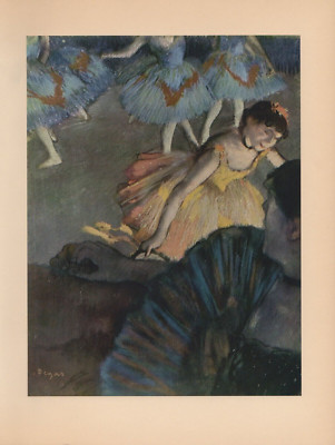 1951 Vintage DEGAS ''A BALLET SEEN FROM AN OPERA BOX'' COLOR Art Print Lithograph