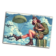 nice vintage Airborne Paratrooper retro WW2 Photo Glossy 4 6 in 56
