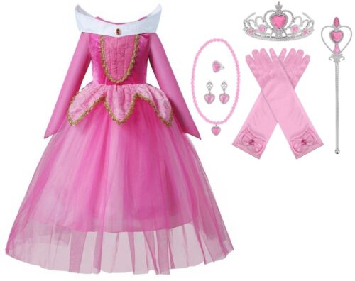 Bella Durmiente Mangas Largas Princesa Aurora Disfraz Halloween Fiesta  Niñas Vestido | eBay
