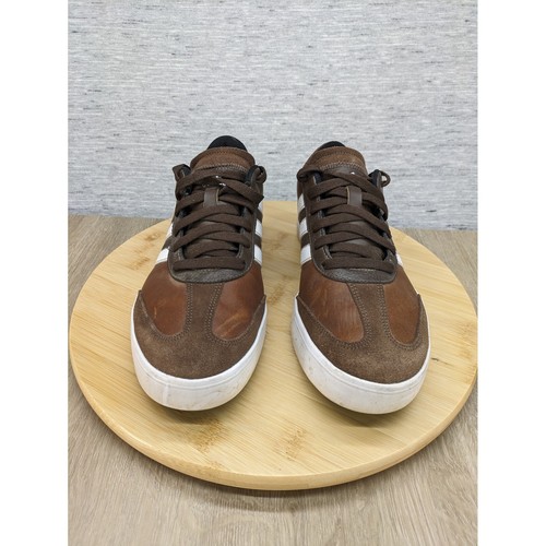Adidas Adicross Spikeless Golf Shoes Leather Brown White Low Top Mens Size 8 - Picture 2 of 9