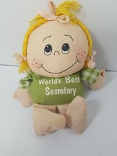 VTG 1980s WILBUR AND FRIENDS Stuffed Dol RUSS BERRIE CO WORLD'S BEST SECRETARY