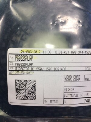P6002SALRP LITTLEFUSE THYRISTOR 550V 150A DO214AA ROHS 12 PIECES