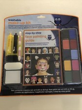 Washable Halloween Make-Up Kit with Step By Step Guide Book, Many Colors NEW 