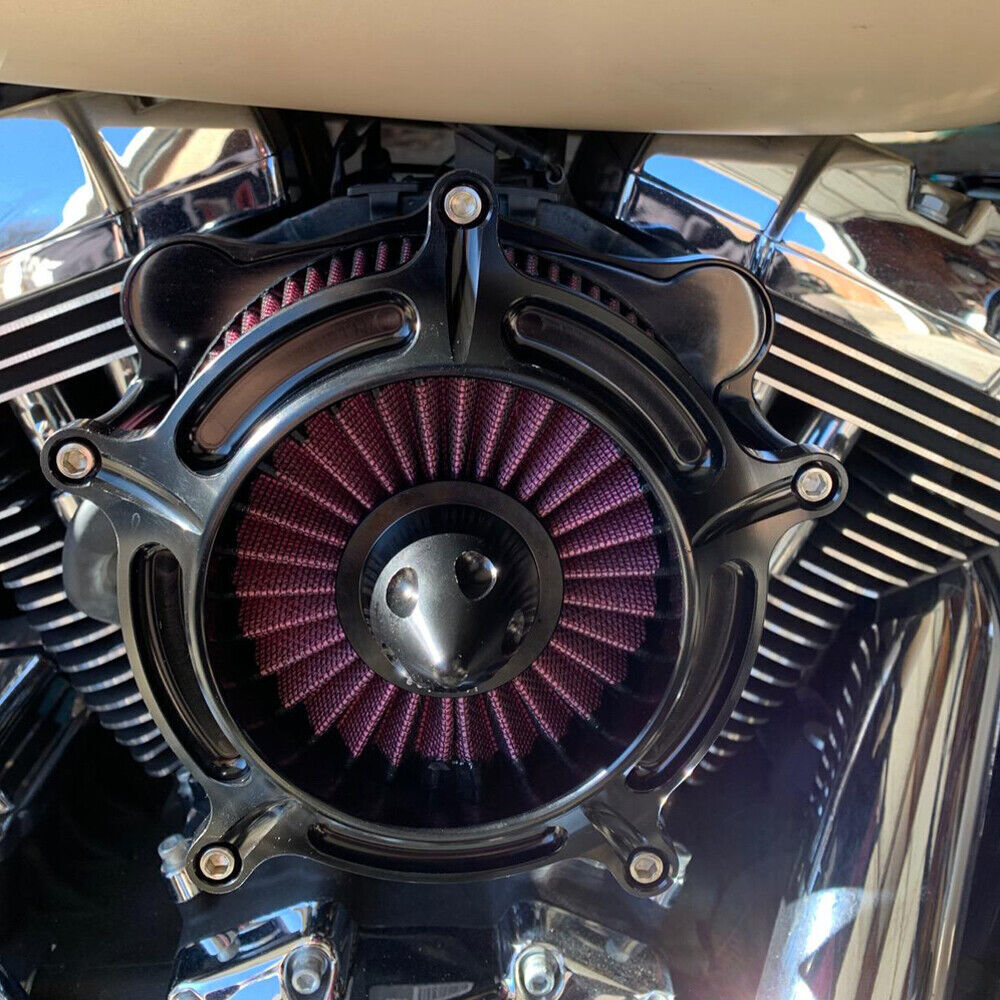 Aluminum Oil Filter Cover For Harley Touring, Softail, Dyna, Sportster - Black CNC Cut Grid Design
