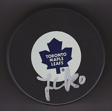 JONAS GUSTAVSSON Signed TORONTO MAPLE LEAFS Puck AUTOGRAPH #3