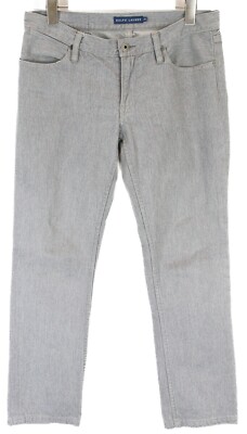 RALPH LAUREN Madison Jeans Damen W29 Straight Fit Zip Fly Grau