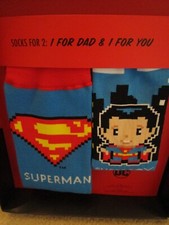 Hallmark DC Comics Superman PXL8 Father and Son Socks Superboy