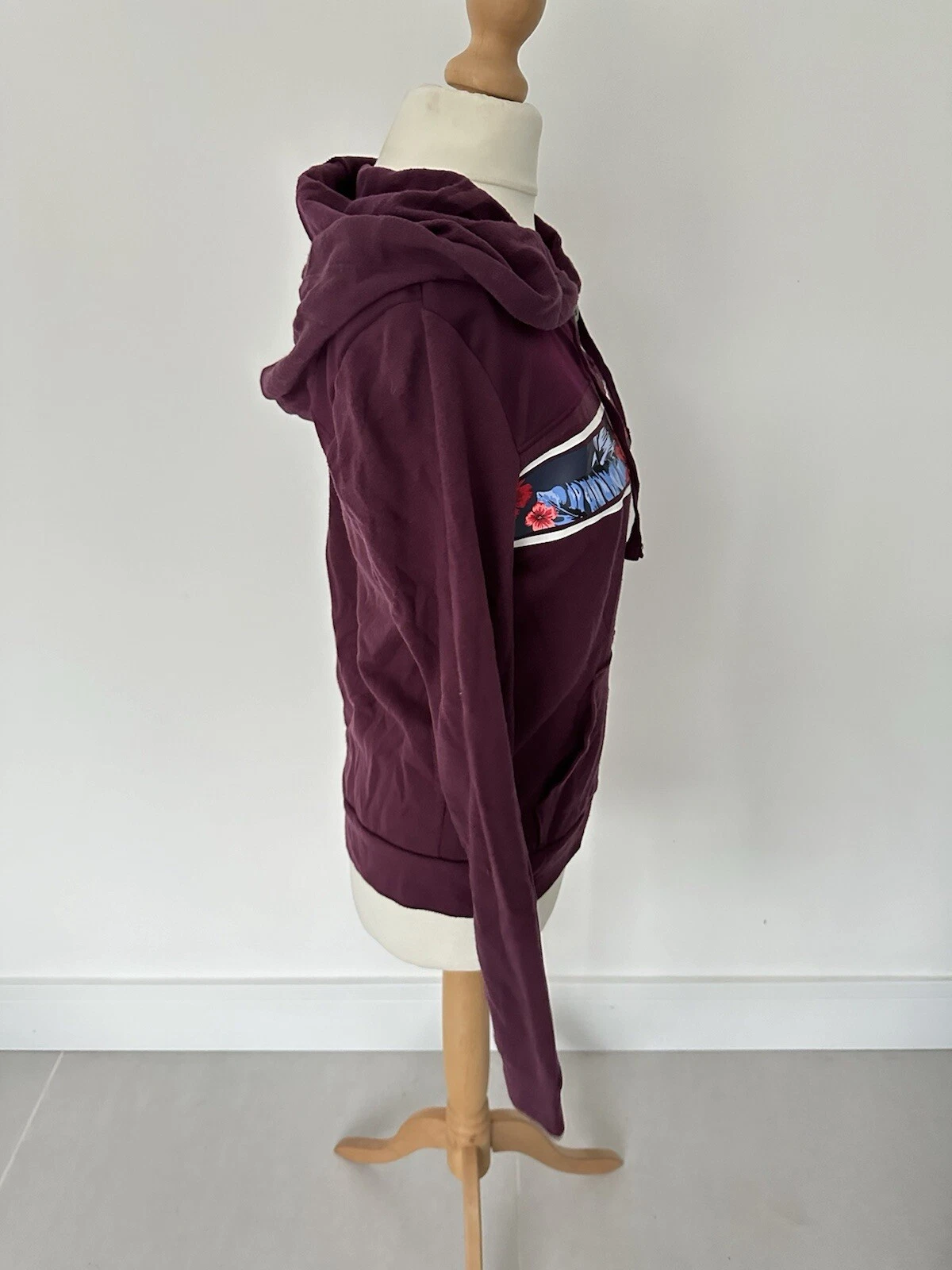 UNDERCOVER Felpa con cappuccio e zip rosa bambina Victoria Secret bordeaux stampa floreale taglia small V