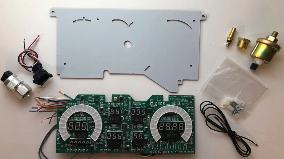Panel de instrumentos digital Monte Carlo 1978-1988 verde azulado indicadores LED garantía de por vida Foto 3 de 4