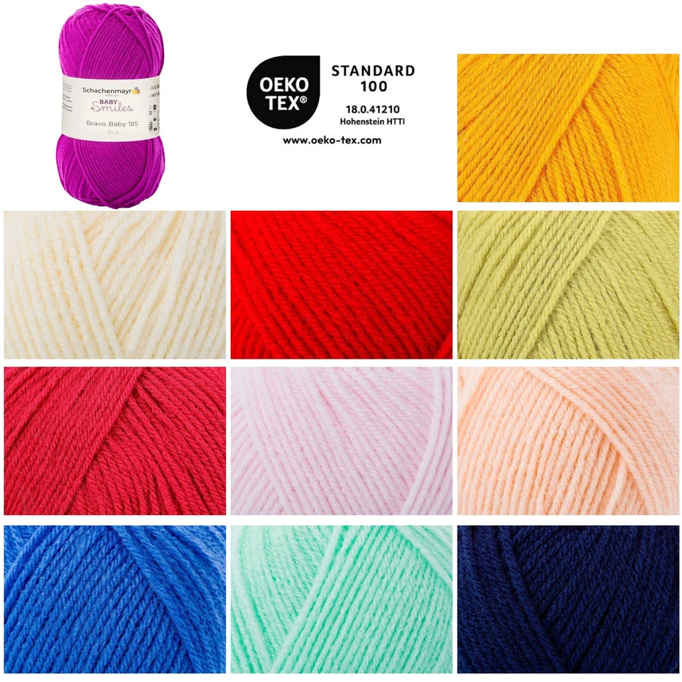 50g Schachenmayr Bravo Baby 185 uni - Baby Smiles - Babywolle (31,80€/kg)