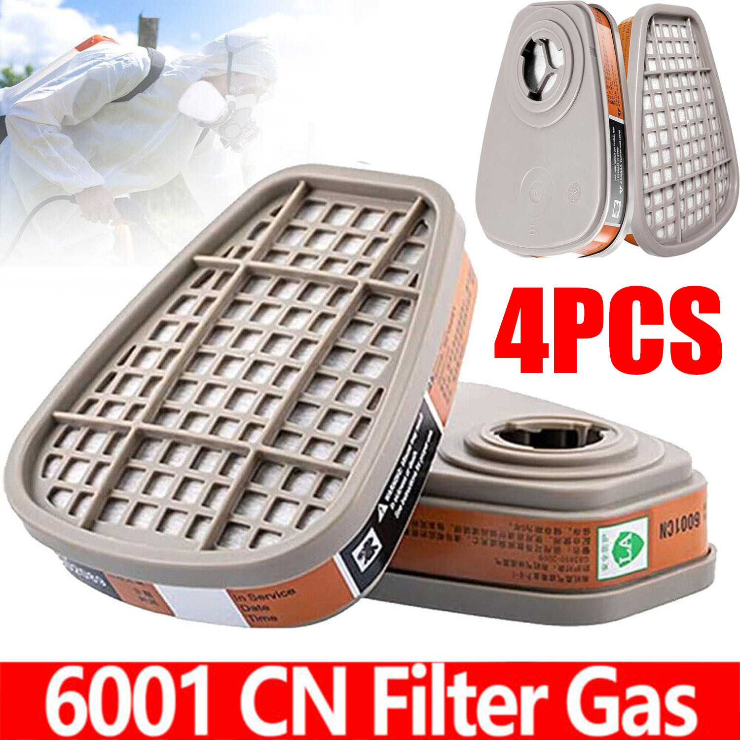 6001 Atemschutz Filter 80-tlg - Organische Dämpfe Filterpatronen | Kompatibel Mit 3M Masken