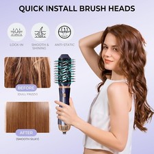 6 in 1 Hair Dryer Brush, Upgrade Detachable Blow Dryer Brush Air Styler Wrap Air