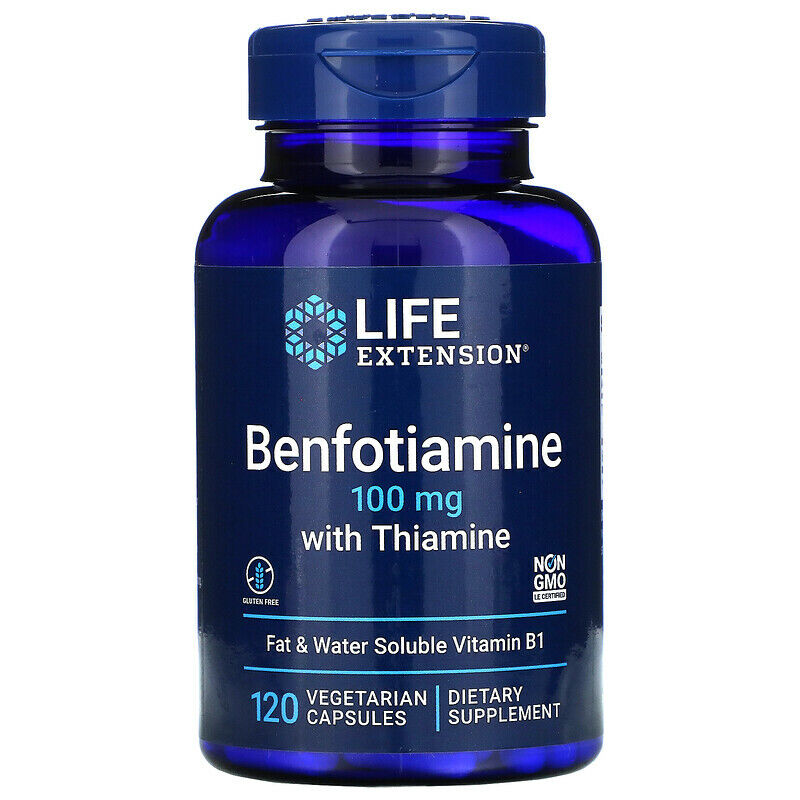 Life Extension  Benfotiamine with Thiamine 100mg 120VegCap (00920)