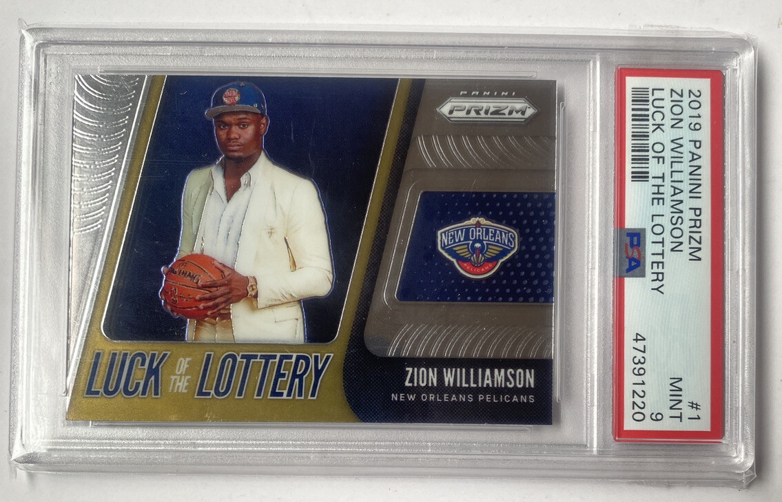 2019-20 Prizm Zion Williamson #1 Luck of the Lottery Rookie RC PSA 9 Pelicans