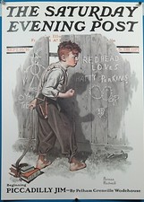 Norman Rockwell Saturday Evening Post Poster "Backfence Graffiti" Print