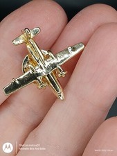Gold Tone Airplane Pin Badge