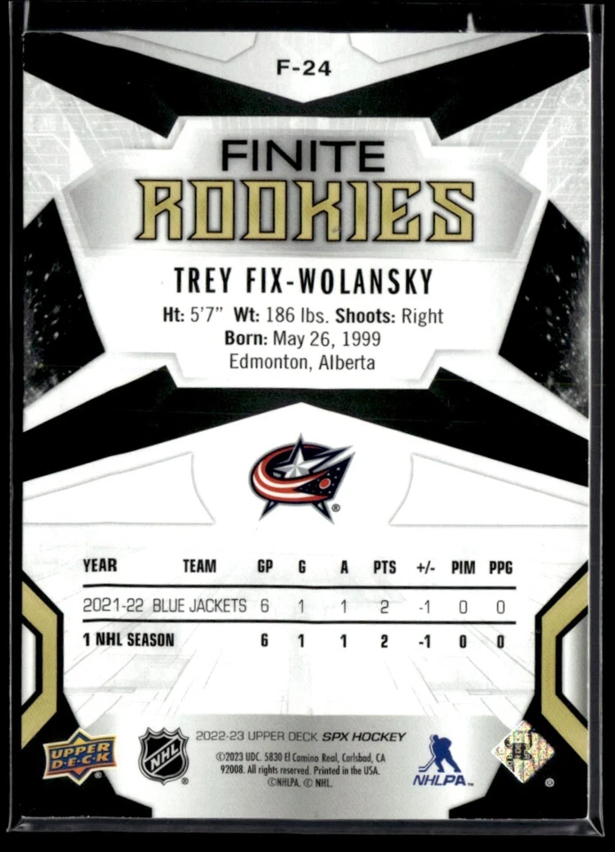 2022-23 SPx Finite Rookies Green Trey Fix-Wolansky 193/199 #F-24 SM@JFC1 - Image 2 of 2
