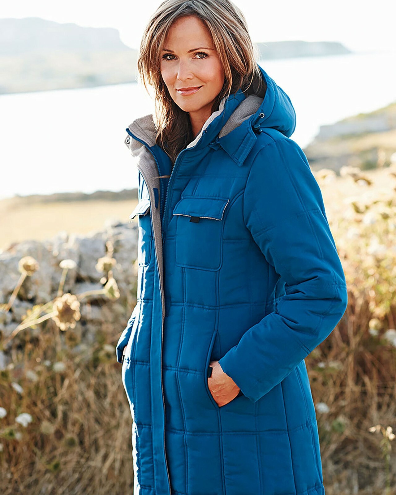 Cotton Traders Long Padded Coat Ocean Blue UK 12 RRP £72 LN012 PP 01 eBay