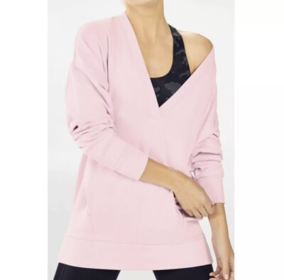 Pull Femme Fabletics Rose Col Vachette - Sweat Taille S - Poches Devant