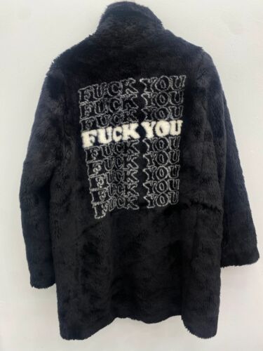 Supreme Hysteric Glamour F**k You Faux Fur Coat B… - image 1