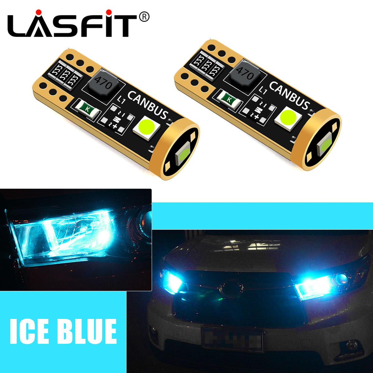 LASFIT T10 194 168 2825 W5W LED License Plate Lights Bulb White Red