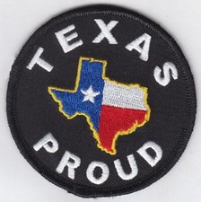5 Pcs PROUD Texas Flag in Map Embroidered Patches 3" Diameter iron-on