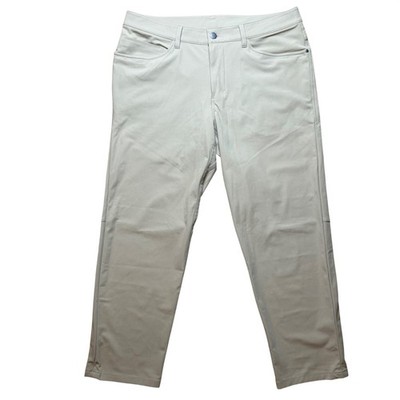 Lululemon ABC Pants Mens 34 Tan Khaki Slim Straight Technical Five Pocket Preppy