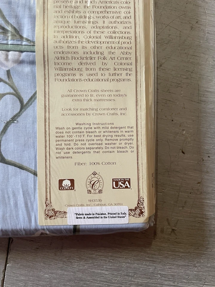 Funda de Almohada WILLIAMSBURG Dos Reyes Patrón Floral Perwinkle De Colección - Nueva Foto 3 de 3