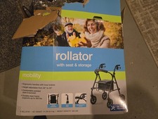Senior Walker Lightweight Rollator with Seat, Wheels, Brakes, and Storage Bag