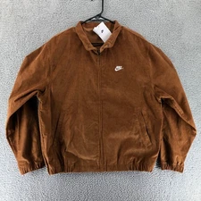 Nike Men's Size M Club Harrington Corduroy Full Zip Up Brown Jacket FZ0631-281