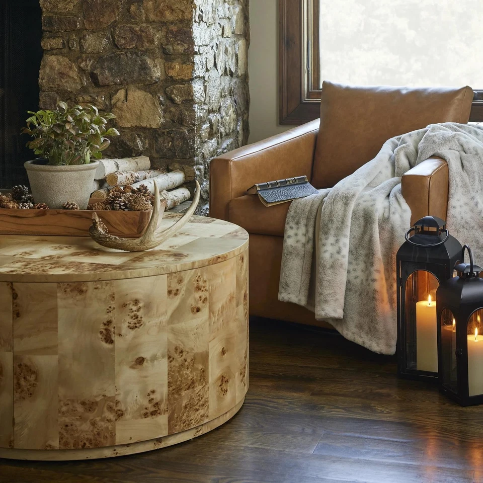 Шикарный круглый журнальный столик из бурлвуда деревенский богемный коктейльный стол гостиная - Изображение 2 из 4