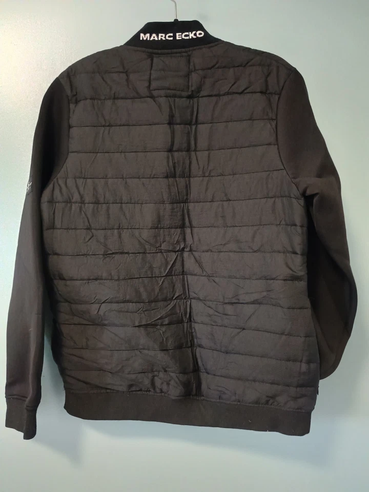 Marc Ecko PARA HOMBRES Chaqueta de Bombardero con Cremallera Cuello de Banda L Abrigo de Calle Urbano Acolchado Foto 2 de 4