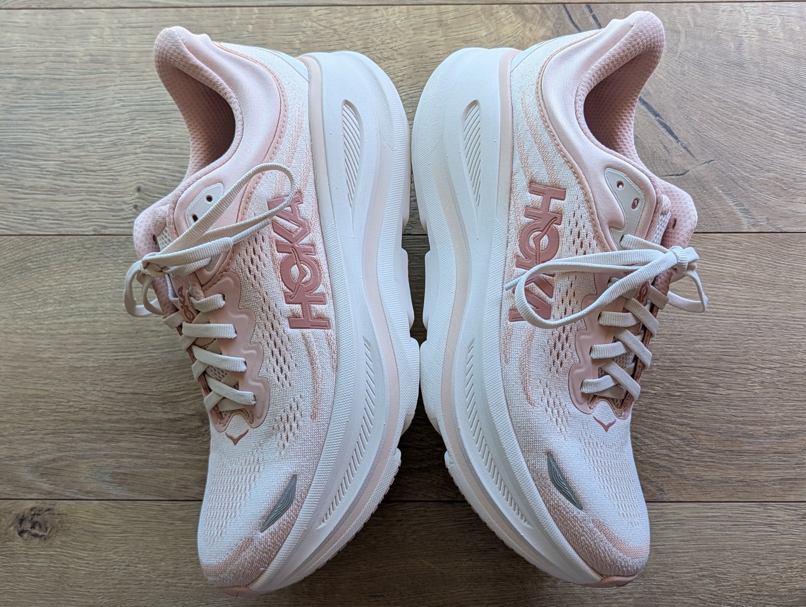 Women's 2025 HOKA Bondi 9 Rose Latte/Rose Cream Cushioned Running Shoes US 9 thumbnail 2