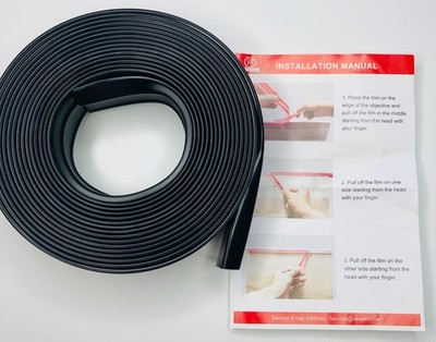 PROTALWELL Black U-Shape Edge Trim Self-Adhesive Flexible Molding 1'' X 16'
