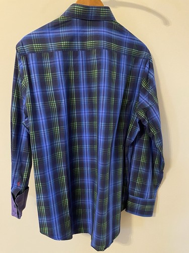 Robert Graham Button Down Shirt Men's Size Large L Flip Cuff Embroidered Plaid - Picture 4 of 23