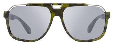 Philipp Plein Flash Navigator Sunglasses SPP046M 92IX Green Havana