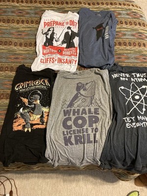 TRANSFORMER GRIMLOCK, Princess Bride, Whale Cop, Atoms Bear Hug Funny Shirt Lot