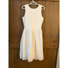 Steve Madden White Eyelet Lace Midi Dress Sleeveless Ribbed Tank NWT L was $109