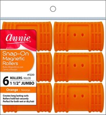 SnapOn Magnetic Hair Rollers   1 1/2 Inch Jumbo Curlers with Locking SnapOver...