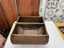 Antique Chinese Rice Grain Harvest Basket Bucket Scoop Measure Wood