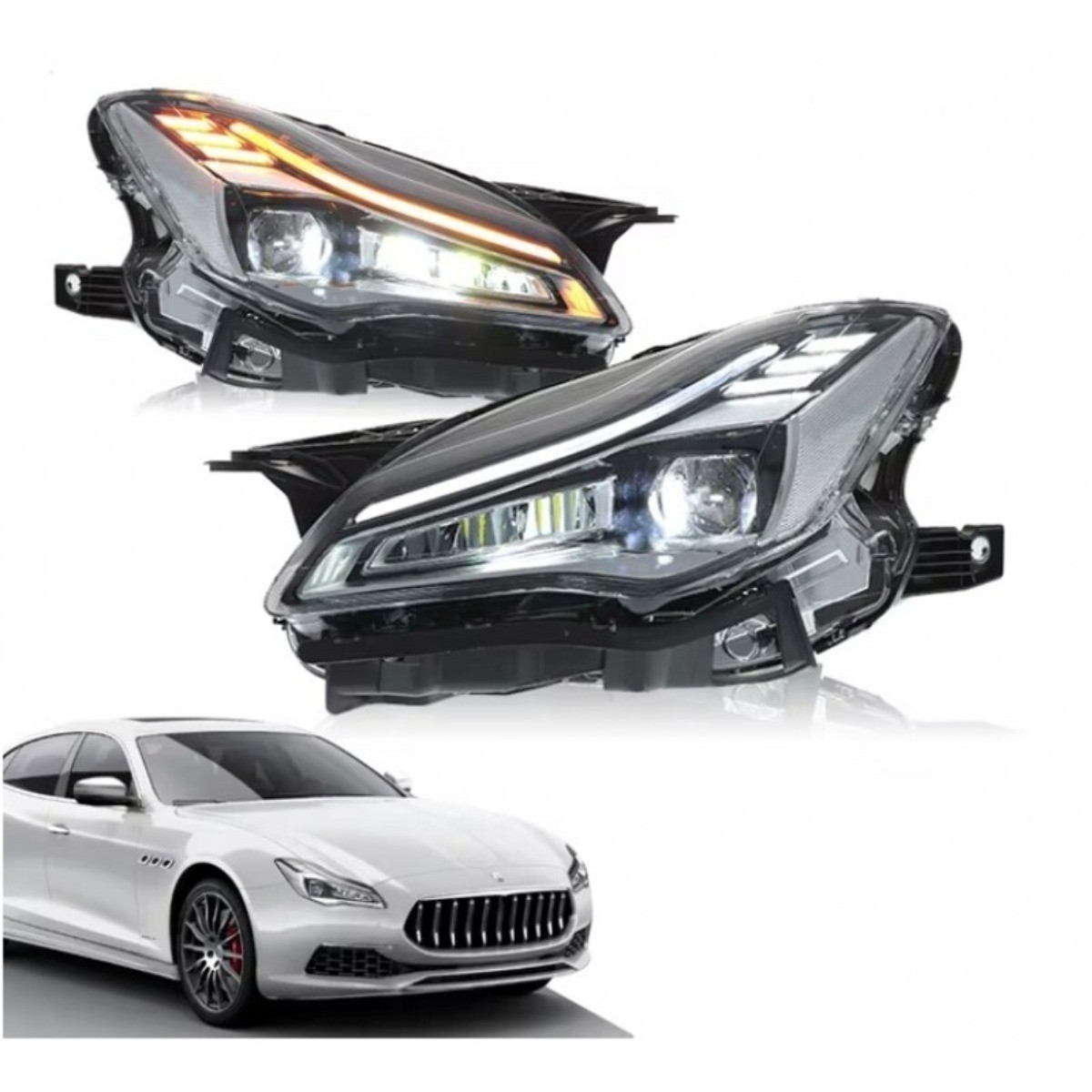 For Maserati Quattroporte 2013-2017 Upgrade DRL Front Lamps LED Headlights