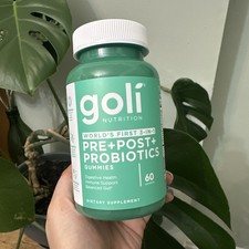 Goli Probiotic Gummies 3-in-1 Pre Post Vegan Sugar-Free Gut Health 60ct UK new
