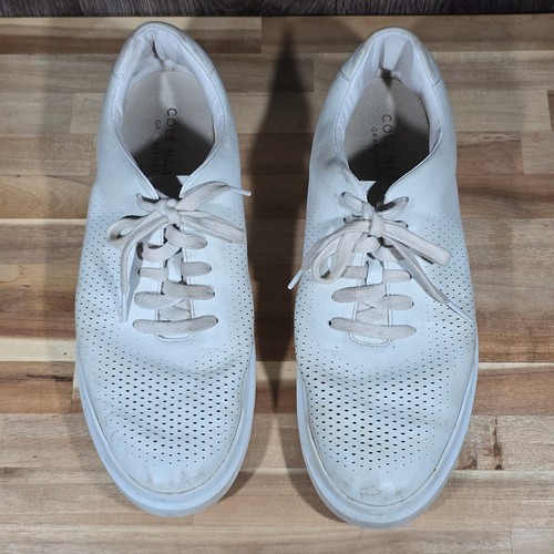 Cole Haan Grand Series Laser Perforated Leather Sneakers 12M White Mens - Picture 8 of 16