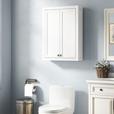 HOMCOM Bathroom Wall Cabinet Medicine Cabinet with Adjustable Shelves White