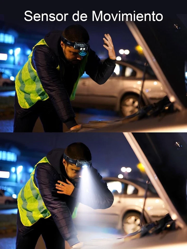 UNBON Linterna Frontal LED Recargable USB C, Linterna Cabeza LED Alta Potencia. - Imagen 4 de 4