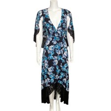 Free People Anthropologie Midnight Garden Floral Cape Maxi Dress Size 6 Floral