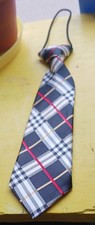 boys necktie new black plaid